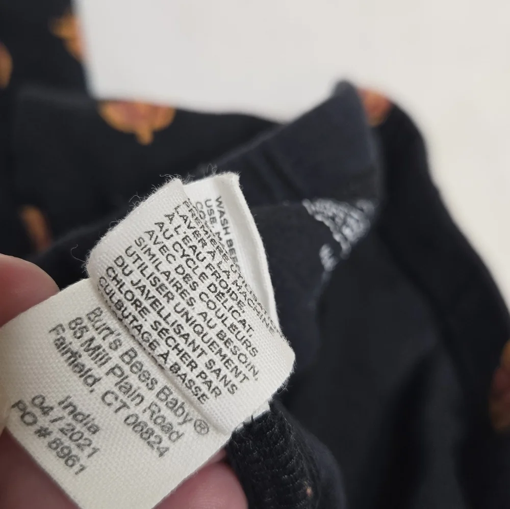 BURTS BEES black 2 piece pumpkin fall snug fit organic cotton‎ pajama set 5T